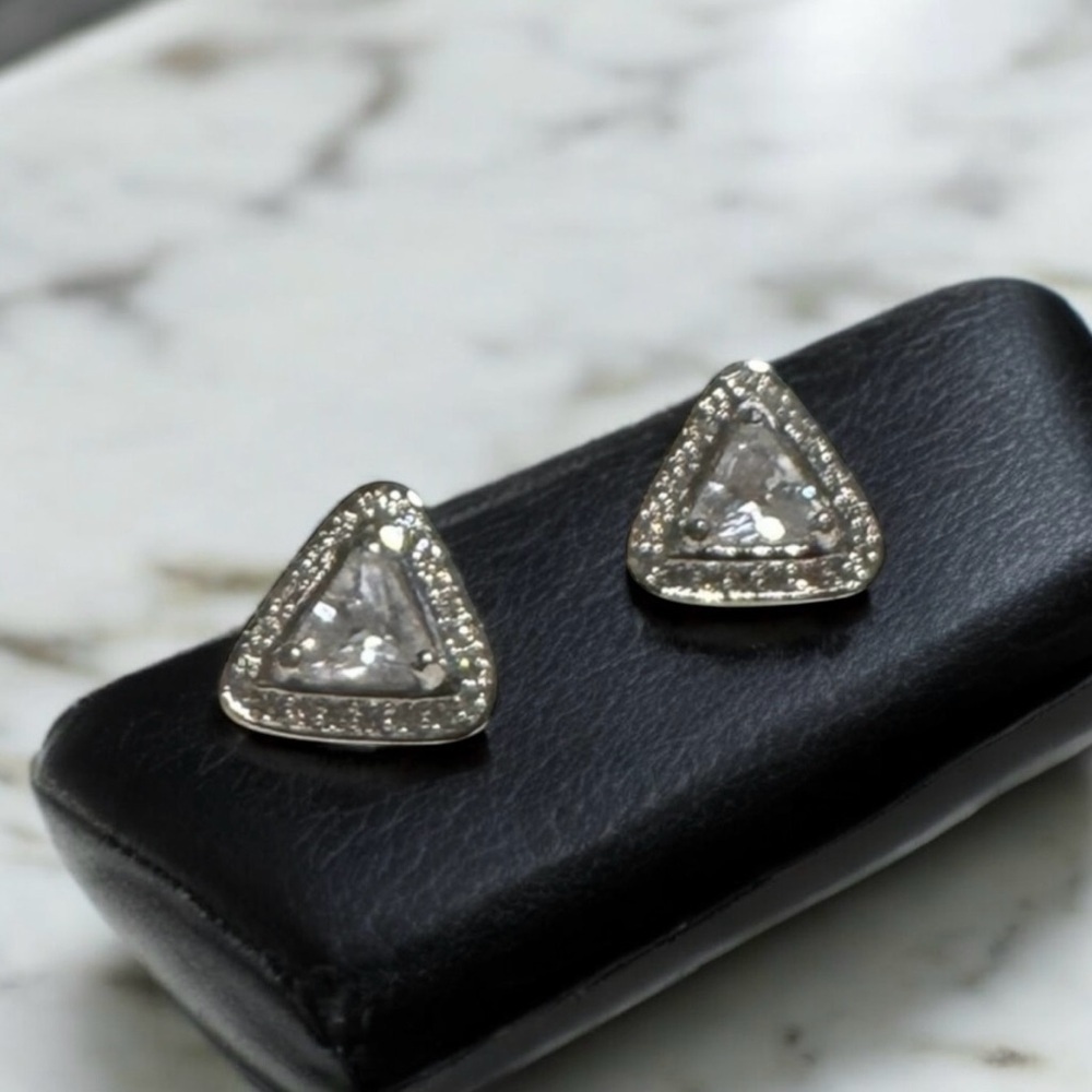 5th Avenue Elegant Triangle Triple AAA Cubic Zirconia Earrings